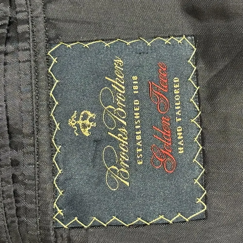 Brooks Brothers Blazer Mens 44 Short Black Golden Fleece Hand Tailored USA Wool